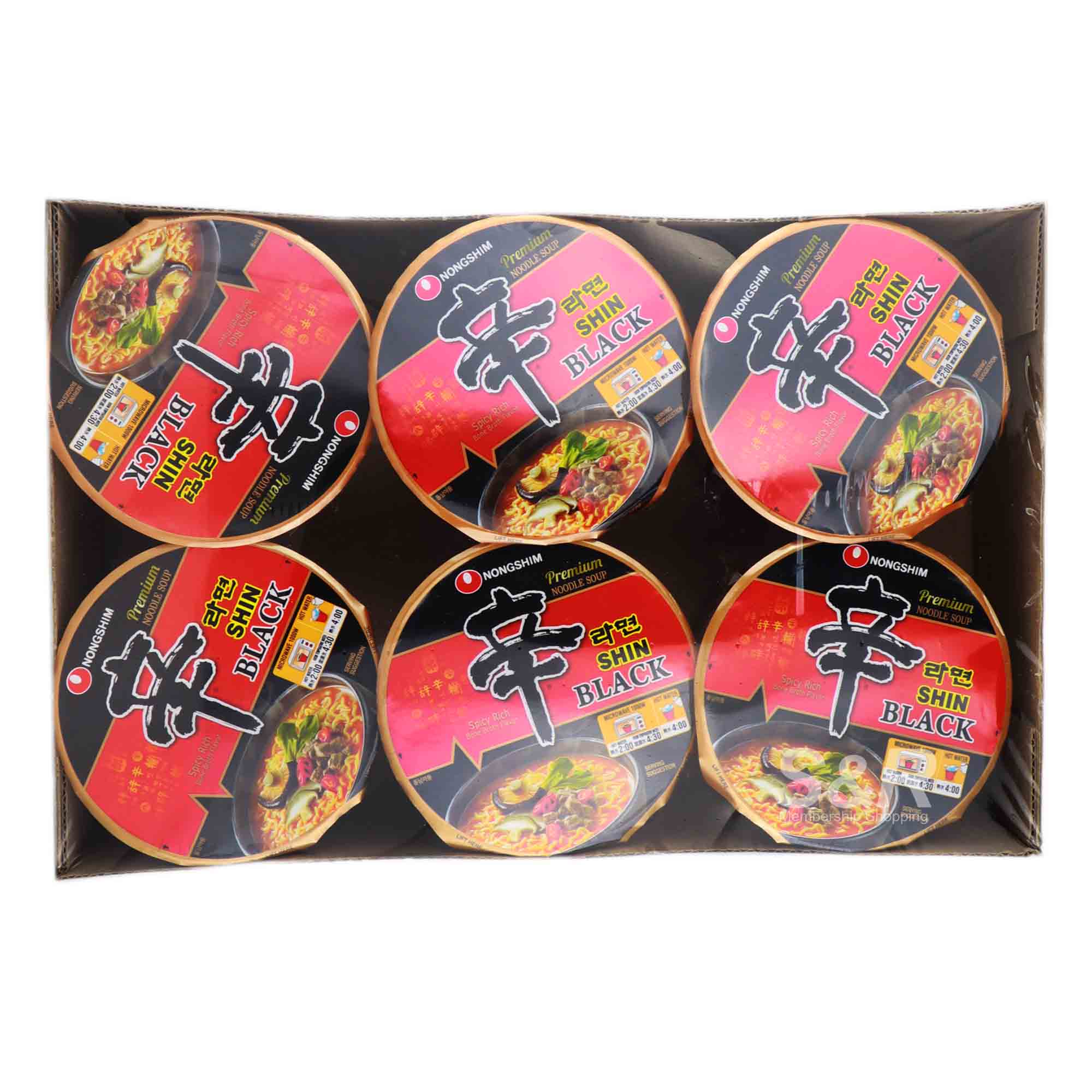 Nongshim Shin Black Spicy Rich Premium Noodles 6 cups Nongshim Shin Black Spicy Rich Premium Noodles 6 cups